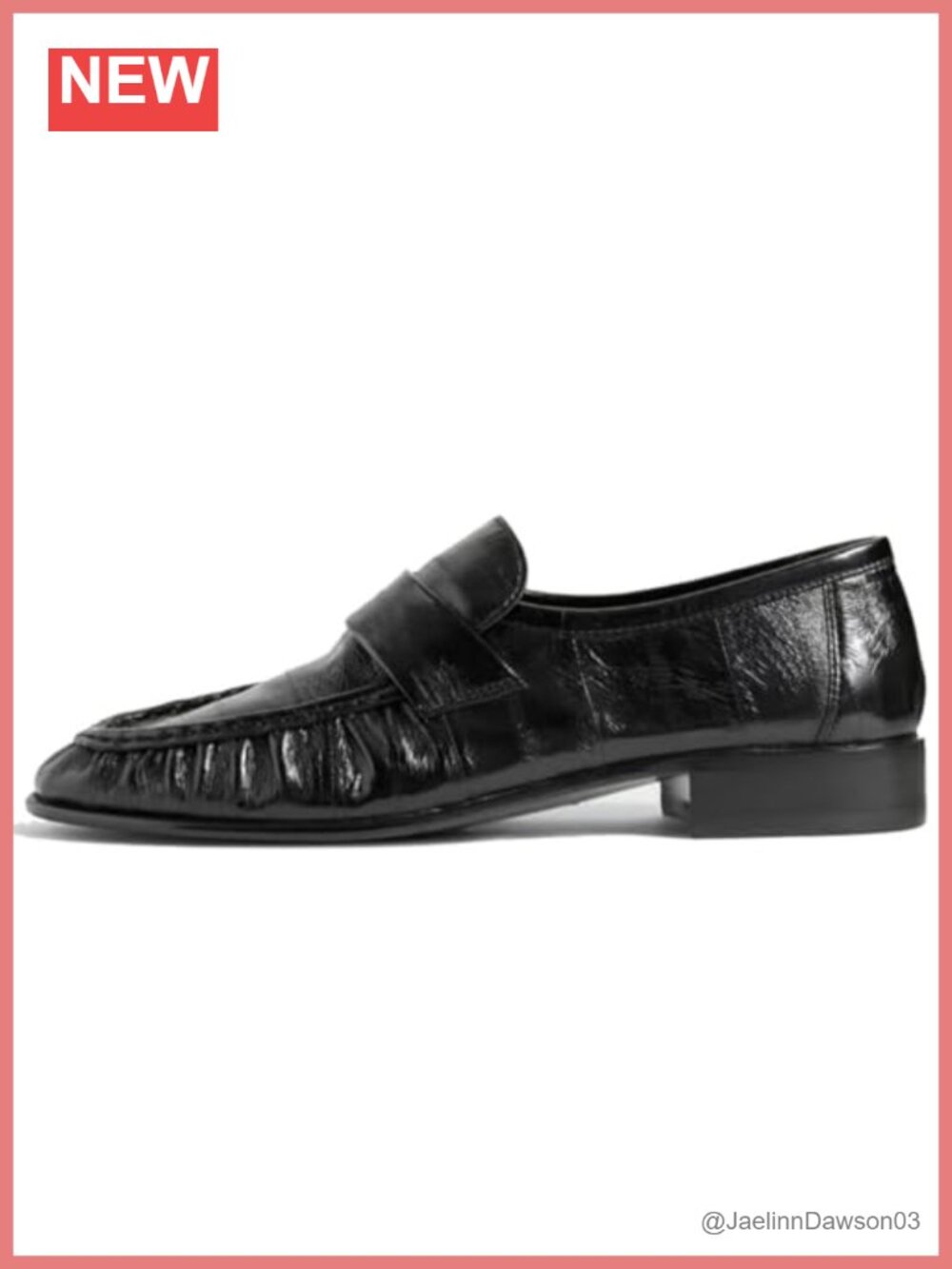 Women's Ruched Penny Loafers Slip On Flats Patent Crinkled-Leather Work Shoes